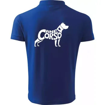 Pánská košile Cane corso nápis v těle - Polokošile pánská Pique Polo 203 - 4XL ( Královská modrá )