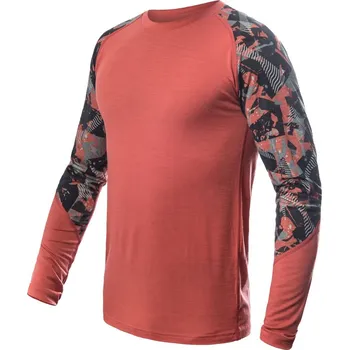SENSOR MERINO IMPRESS pánské triko dl.rukáv terracotta/rush XL