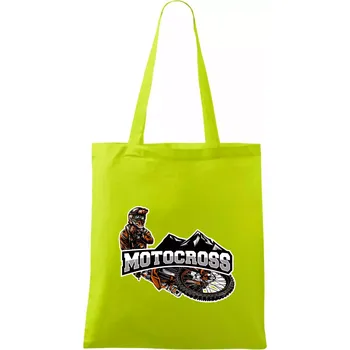 Motocross pohoří - Taška bavlněná - 42 x 38 cm ( Limetková )