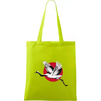 Japan culture - čáp - Taška bavlněná - 42 x 38 cm ( Limetková )