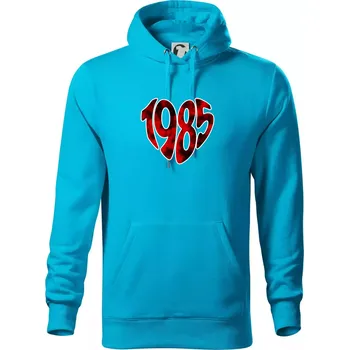 Pánská mikina 1985 v srdci - Mikina pánská Cape s kapucí - 5XL ( Světlý tyrkys )