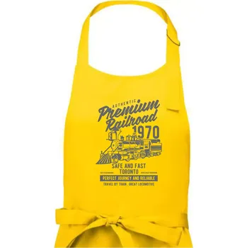 Kuchyňská zástěra Premium Railroad - Dámská zástěra na vaření - Univerzální velikost ( Žlutá )