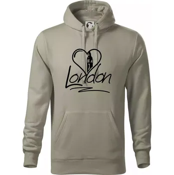 Pánská mikina London Love - Mikina pánská Cape s kapucí - 5XL ( Light khaki )