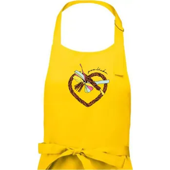 Kuchyňská zástěra Pomláska barevně - Dámská zástěra na vaření - Univerzální velikost ( Žlutá )