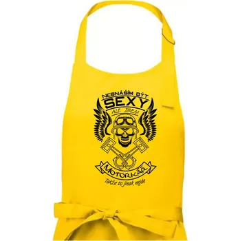 Kuchyňská zástěra Nesnáším být sexy - motorkář - Pánská zástěra na vaření - Univerzální velikost ( Žlutá )