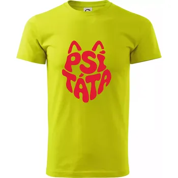 Psí táta nápis v hlavě - Klasické pánské triko vyšší gramáže - M ( Limetková )