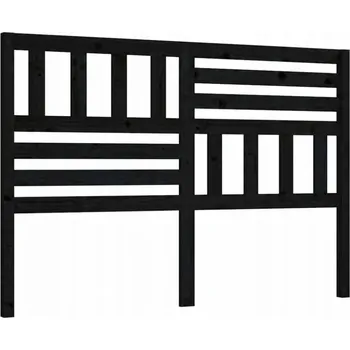 Čelo postele, černé, 146x4x100 cm, masivní dřevo