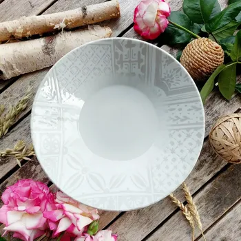 Talíř OPTIMO MOSAIC talíř na těstoviny 27 cm, béžová mozaika, G. Benedikt 1882 (Porcelánový talíř 2. jakost)