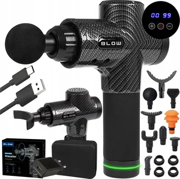 Masážní přístroj MASÁŽNÍ PISTOLE NA ZÁDA A TĚLO MASÁŽNÍ PŘÍSTROJ MASSAGE GUN SADA PRO 10 NÁSTAVCŮ