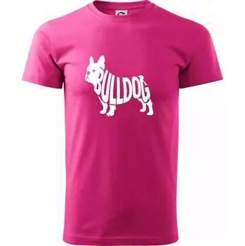 Bulldog nápis v těle - Klasické pánské triko vyšší gramáže - XS ( Purpurová )