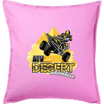 Polštář ATV čtyřkolka desert adventure - Polštář 50x50 - 50x50 - Pouze potah ( Růžová )