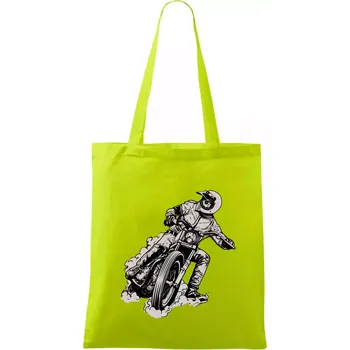 Motorkář bokem - Taška bavlněná - 42 x 38 cm ( Limetková )
