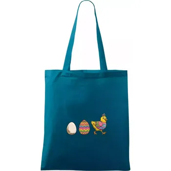 Evoluce vajíčka - velikonoce - slepice - Taška bavlněná - 42 x 38 cm ( Petrolejová )