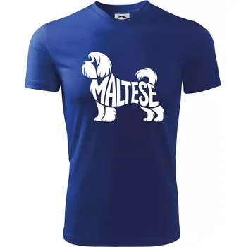 Chlapecké tričko Maltézský psík nápis v těle - Dětské triko sportovní (dresovina) - 122 cm/6 let ( Královská modrá )