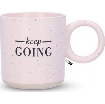 Hrnek Cadro Kubek ceramiczny 350 ml z napisem różowy kamenina 350 ml