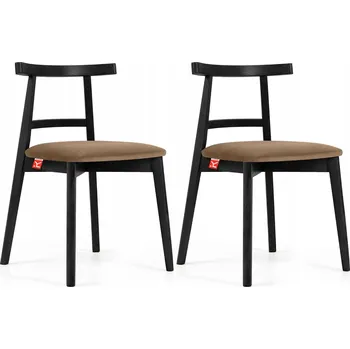 Jídelní židle Jídelní židle 2 kusy pohodlné béžové černé KONSIMO LILIO buk