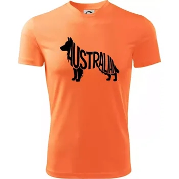Chlapecké oblečení Australský Ovčák - nápis v těle - Dětské triko sportovní (dresovina) - 158 cm/12 let ( Neon mandarine )