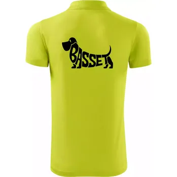 Pánská košile Basset nápis v těle - Polokošile Victory sportovní (dresovina) - 3XL ( Limetková )
