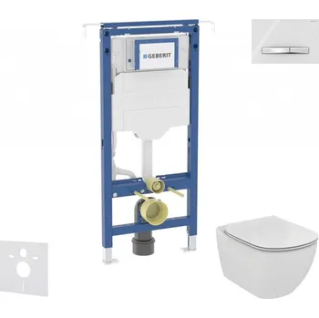 GEBERIT - Duofix Set předstěnové instalace, klozetu a sedátka Ideal Standard Tesi, tlačítka Sigma50, Aquablade, SoftClose, alpská bílá SANI11CD3141