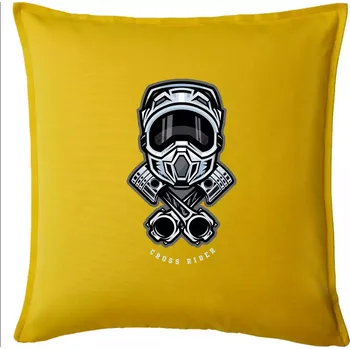 Polštář Cross rider písty helma - Polštář 50x50 - 50x50 - Pouze potah ( Žlutá )