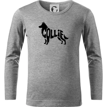 Chlapecké oblečení Colie nápis v těle - Triko dětské Long Sleeve - 158 cm/12 let ( Tmavě šedý melír )