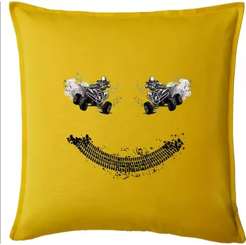 Polštář Čtyřkolka smile - Polštář 50x50 - 50x50 - Pouze potah ( Žlutá )