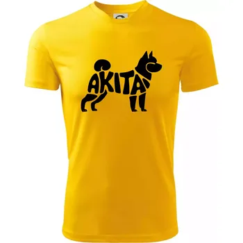 Chlapecké tričko Akita Inu - Nápis v těle - Dětské triko sportovní (dresovina) - 122 cm/6 let ( Žlutá )