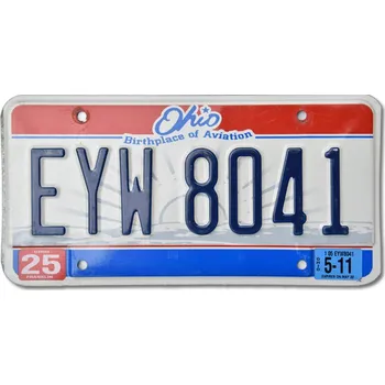 Plechová cedule Americká SPZ Ohio Birthplace of Aviation