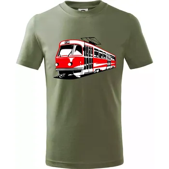 Tramvaj T3R barevná - Tričko dětské bavlněné - 146 cm/10 let ( Khaki )