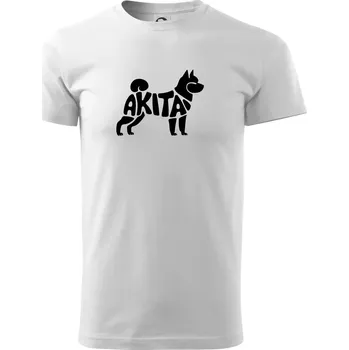 Pánské tričko Akita Inu - Nápis v těle - Triko extra velké (5-8XL) - 7XL ( Bílá )