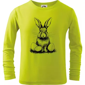 Chlapecké tričko Český velikonoční králík - Triko dětské Long Sleeve - 122 cm/6 let ( Limetková )
