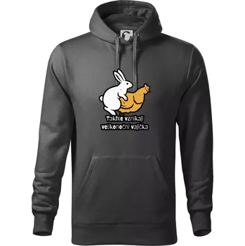 Pánská mikina Takhle vznikají velikonoční vajíčka - Mikina pánská Cape s kapucí - 5XL ( Tm. břidlice (šedozelená) )