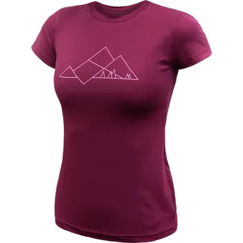 SENSOR COOLMAX TECH GEO MOUNTAINS dámské triko kr.rukáv lilla S