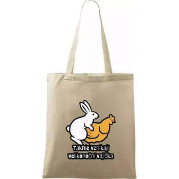 Nákupní taška Takhle vznikají velikonoční vajíčka - Taška bavlněná - 42 x 38 cm ( Naturální )