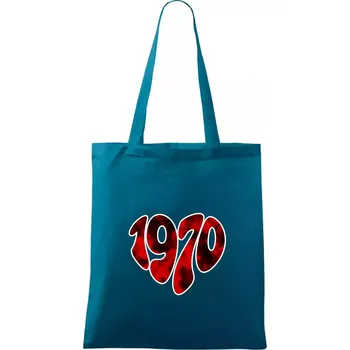1970 v srdci - Taška bavlněná - 42 x 38 cm ( Petrolejová )