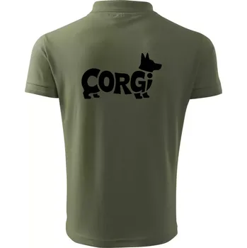 Pánská košile Corgi nápis v těle - Polokošile pánská Pique Polo 203 - M ( Khaki )