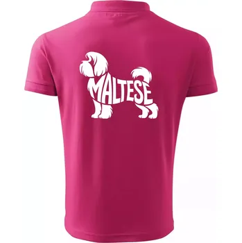 Pánská košile Maltézský psík nápis v těle - Polokošile pánská Pique Polo 203 - 2XL ( Purpurová )