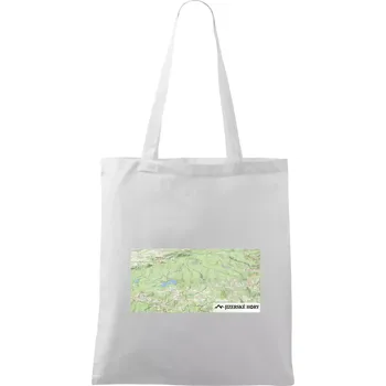 Jizerské hory mapa - Taška bavlněná - 42 x 38 cm ( Bílá )