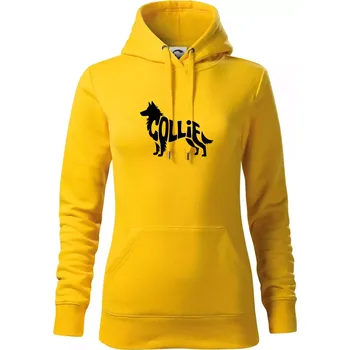 Dámská mikina Colie nápis v těle - Mikina dámská Cape s kapucí - XL ( Žlutá )