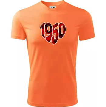 Pánské tričko 1950 v srdci - Pánské triko Fantasy sportovní (dresovina) - XL ( Neon mandarine )
