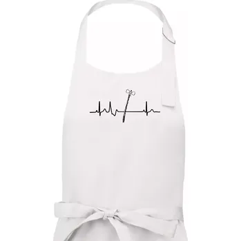 Kuchyňská zástěra EKG Pomlázka - Dámská zástěra na vaření - Univerzální velikost ( Bílá )