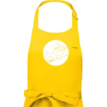 Kuchyňská zástěra Kočka na koštěti - Pánská zástěra na vaření - Univerzální velikost ( Žlutá )