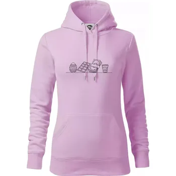 Dámská mikina Evoluce velikonoc - koleda - Mikina dámská Cape s kapucí - S ( Orchid )