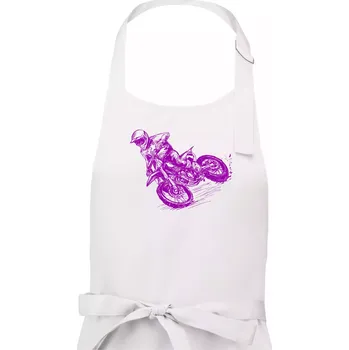 Kuchyňská zástěra Crosska fialová - Dámská zástěra na vaření - Univerzální velikost ( Bílá )