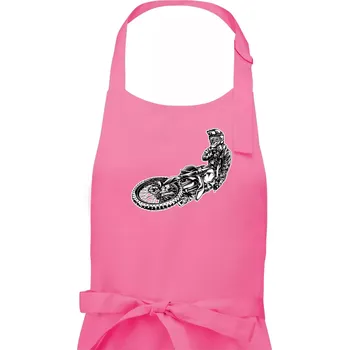 Kuchyňská zástěra Motocross letec - Dámská zástěra na vaření - Univerzální velikost ( Růžová )