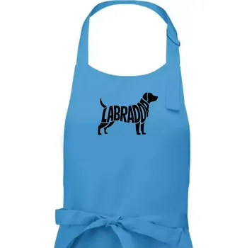 Kuchyňská zástěra Labrador nápis v těle - Pánská zástěra na vaření - Univerzální velikost ( Světlý tyrkys )