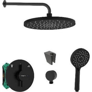 Sprchový set SANITINO - Sprchový set s baterií a tělesem pod omítku Hansgrohe, příslušenství kielle, matná černá SANI21HKK404