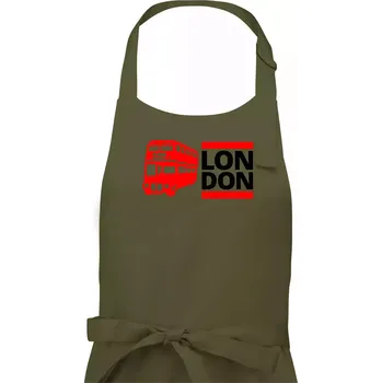Kuchyňská zástěra LON DON BUS - Pánská zástěra na vaření - Univerzální velikost ( Khaki )