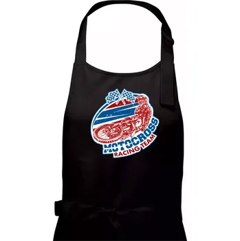 Kuchyňská zástěra Motocross racing team - Pánská zástěra na vaření - Univerzální velikost ( Černá )