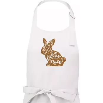 Kuchyňská zástěra Veselé Velikonoce - zajíček - Dámská zástěra na vaření - Univerzální velikost ( Bílá )